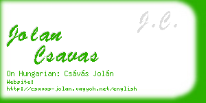 jolan csavas business card