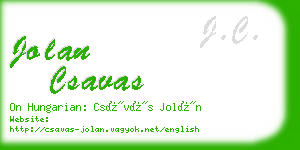 jolan csavas business card